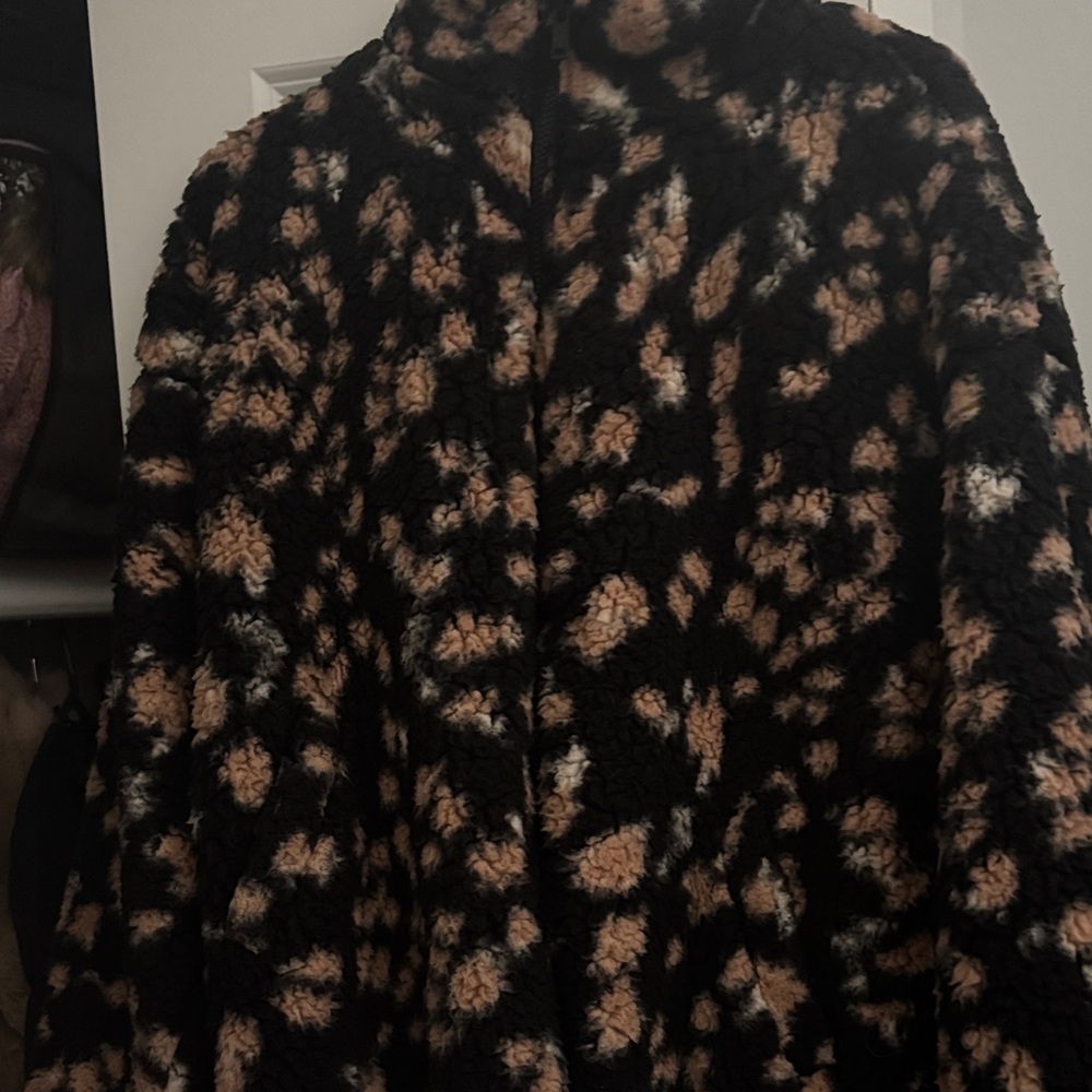 Nine West Black and Tan & pink Teddy Jacket